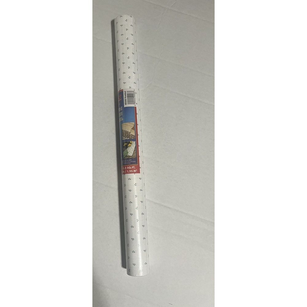 Contact Brand Self-Adhesive Vinyl Shelf Liner 2002 White Rosebud 9E9300‎ 9'x18"